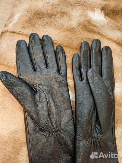 Длинные кожаные перчатки размер S