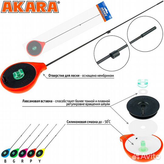 Удочка зимняя Akara Universal GL Red