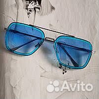 Трендовые очки голубые линзы