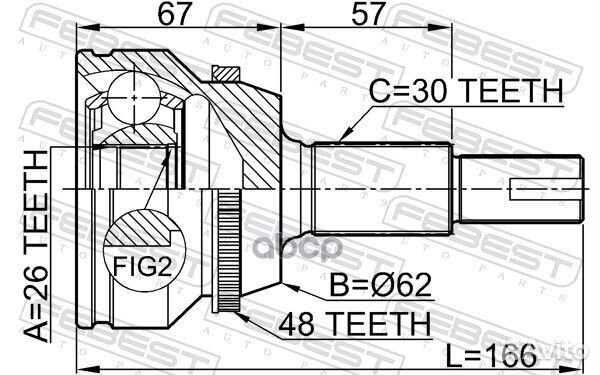 ШРУС внешний toyota camry ACV40/GSV40 2006-2011