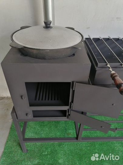 Мангал с печью под казан 