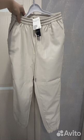Новые джоггеры h&m экокожа