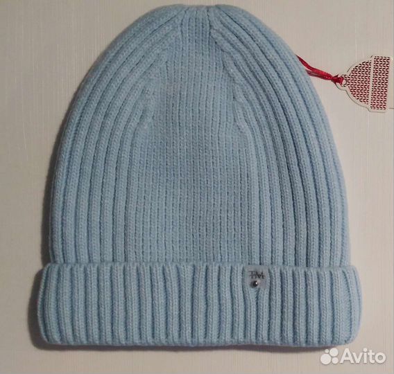 Шапка бини голубая