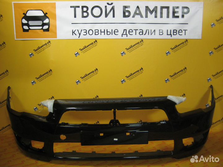 Бампер передний Mitsubishi Lancer 10 цвет Черный