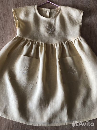 Платье детское из льна