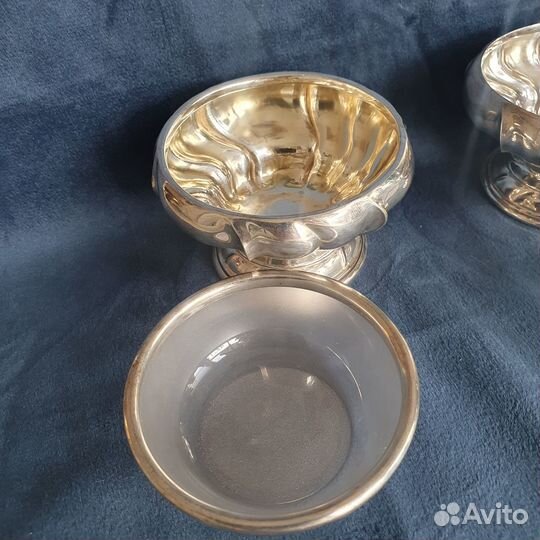 Пара Икорниц Вазочек S 830 серебро 19/20 век