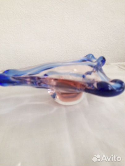 Цветное стекло Богемия, пепельница