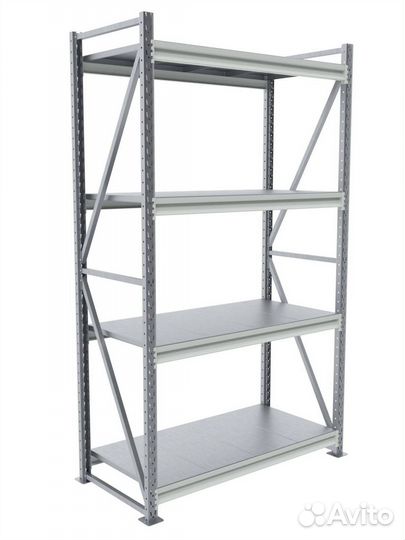 Стеллажи полочные, среднегрузовые 3*1.25*0.6-5 пол