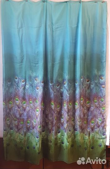Парео пляжное огромного размера перья павлина