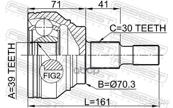 Шрус наружный 39x70.3x30 mercedes benz ML-class