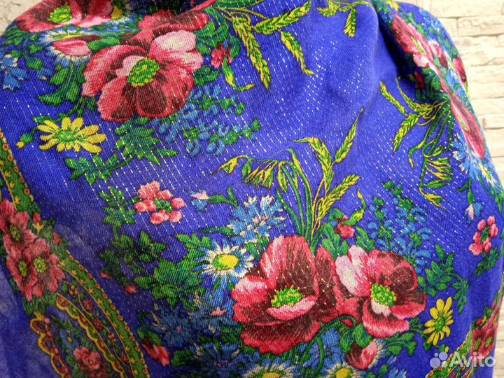 Платок шаль СССР винтаж шерсть хлопок