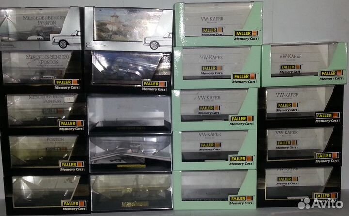 Боксы для моделей Mercedes, VW Kafer Faller 1/43