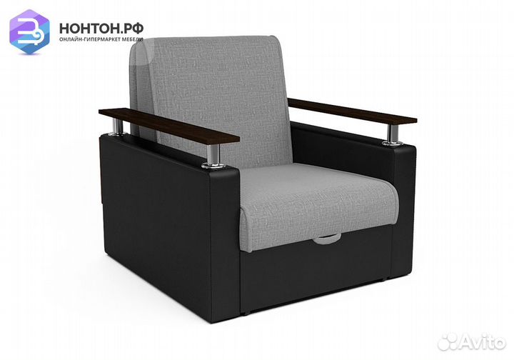 Кресло аккордеон Шарк серое / черное