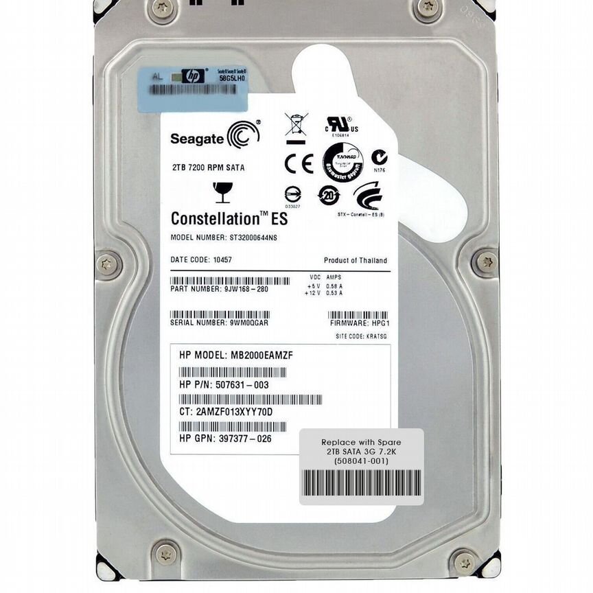 [508041-001] Жесткий Диск Hp 2tb Sata2 3,5" Hdd 508041-001