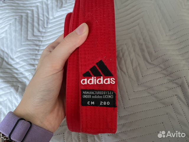 Красный пояс Adidas каратэ/тае-квон-до