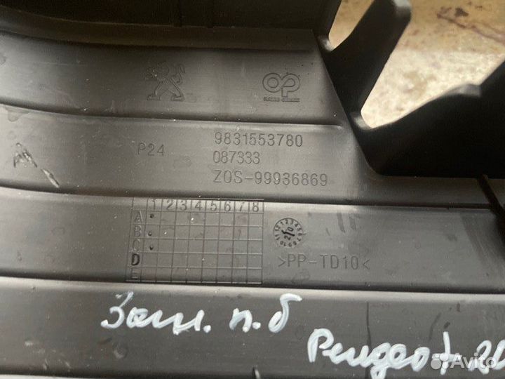 Заглушка бампера передняя Peugeot 206 С 1998 По