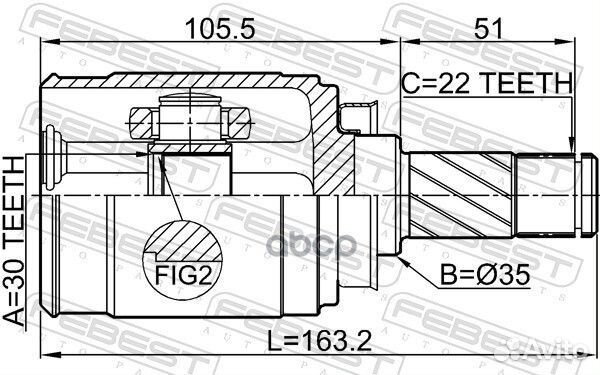 ШРУС внутренний прав chevrolet aveo/sonic 2