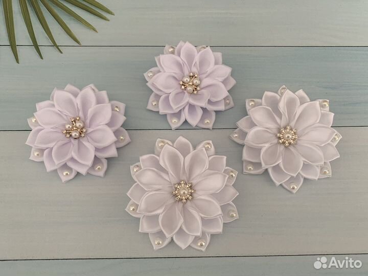 Банты для волос белые