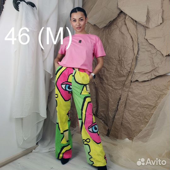Широкие яркие штаны studio 46 (M)