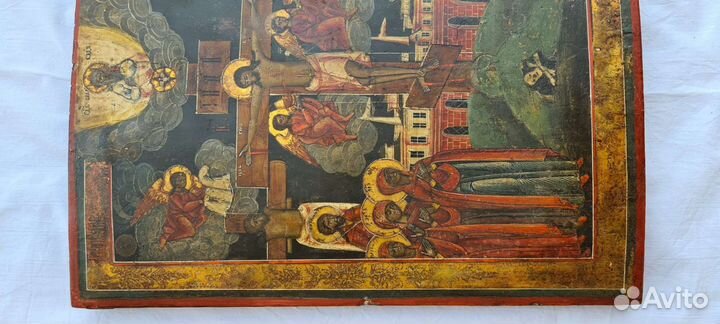 Старинная Икона. Ветка. большая Типа Минея