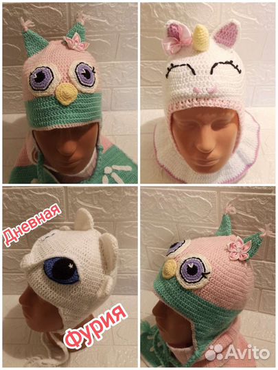 Шапка вязанная для девочки (разные внутри)