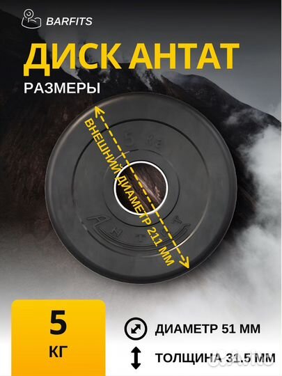 Комплект Дисков Антат 51мм 5кг. / 4 шт