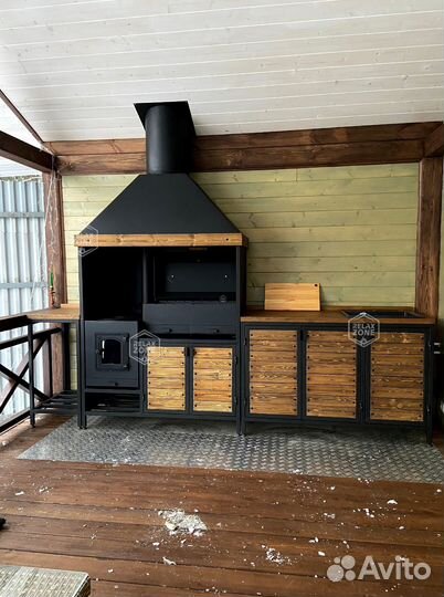 Мангальный комплекс, зона барбекю, мангал, печь