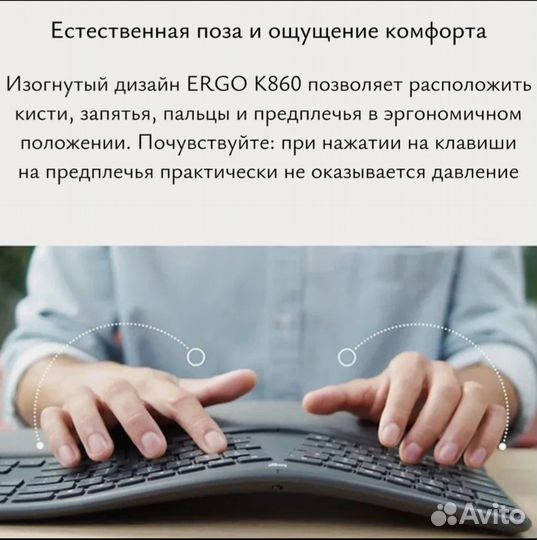 Беспроводная клавиатура Logitech Ergo K860