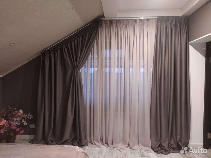 Тюль-сетка красный новый