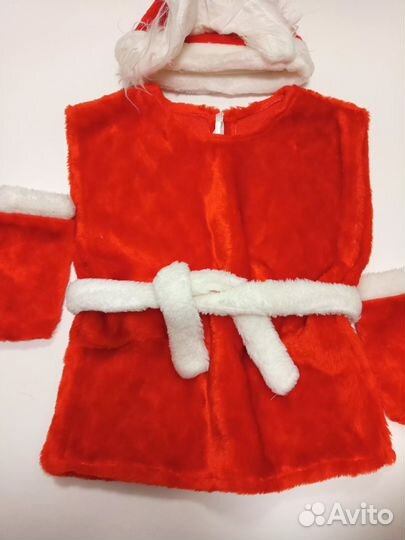 Прокат. Костюм Деда Мороза детский 110 116
