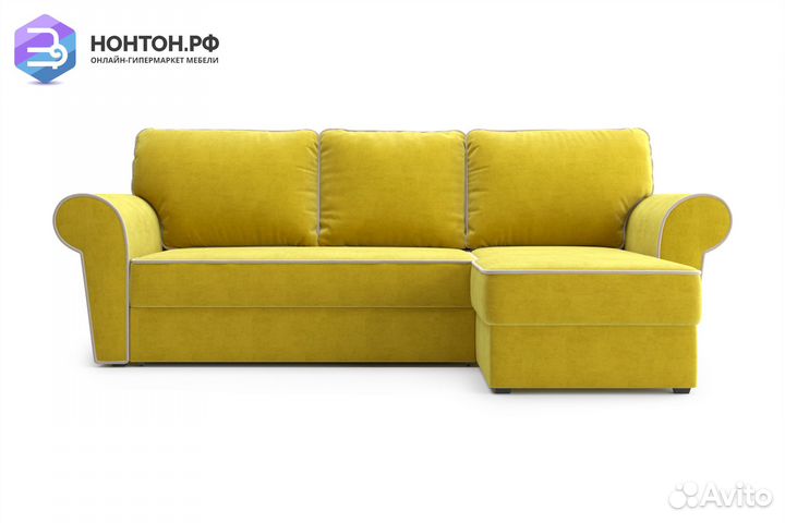 Диван угловой дельфин Прованс горчичный