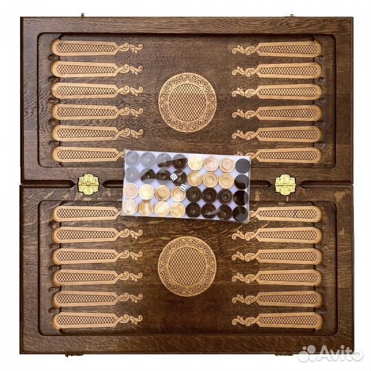 Нарды и шашки резные Рыбак 61 х 61 см бук Армения 62436