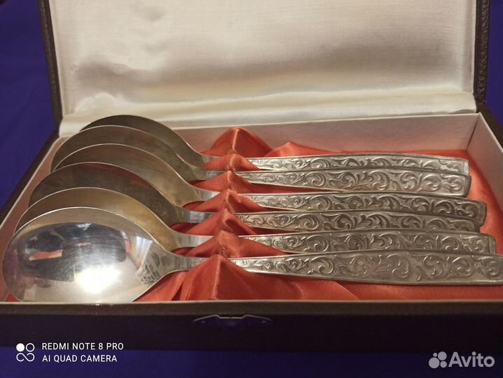 Ложки столовые СССР, мнц, мельхиор, набор 6 шт