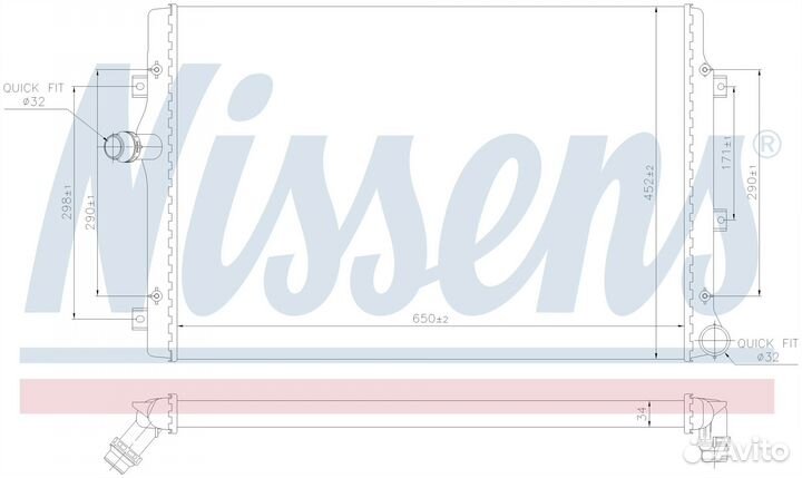 Радиатор двигателя VW golf V