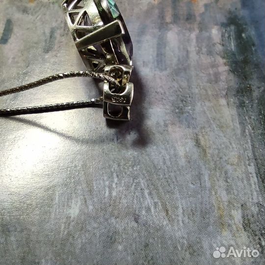 Подвеска-кулон с мистик-топазом, 3см, серебро 925