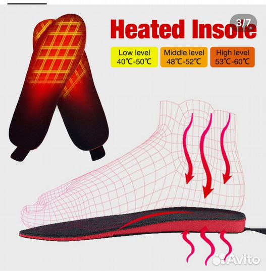 Стельки согревающие безпроводны от пульта