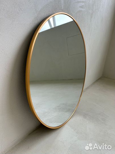 Зеркало круглое с подсветкой в черной раме