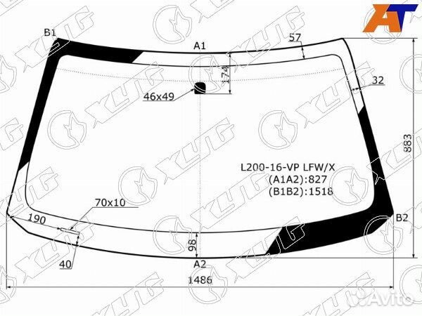 Стекло лобовое mitsubishi L200