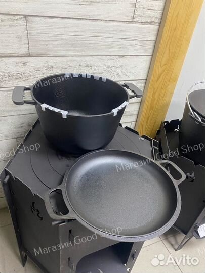 Кастрюля чугунная 6л