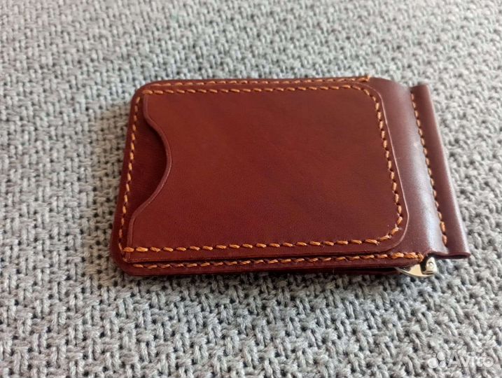 Зажим для денег из натуральной кожи