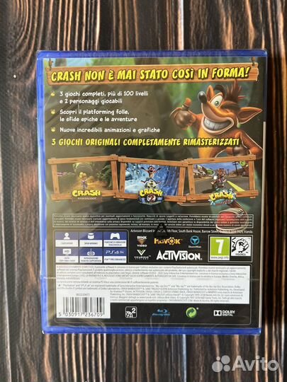Crash bandicoot n sane trilogy ps4 диск новый
