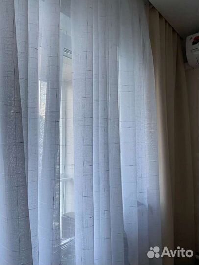 Готовая новая занавеска льняная с утяжителем