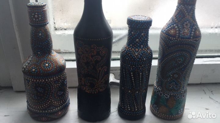 Коллекционные бутылки с ручной росписью