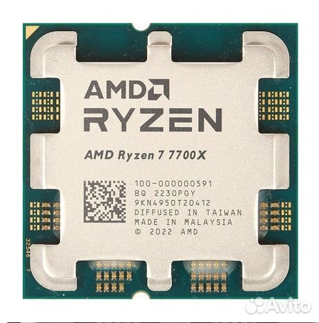 AMD Ryzen 7 7700X Zen 4 (AM5, 8x4500 мгц, L3 32768