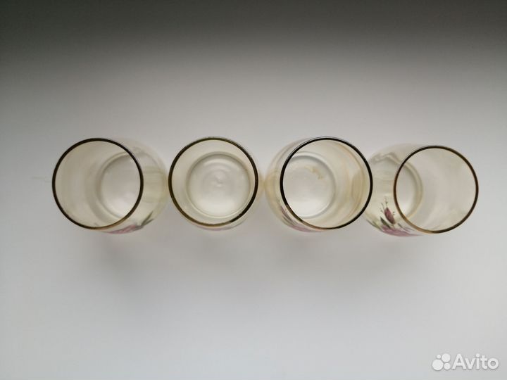 Стопки с розами СССР (цветное стекло)