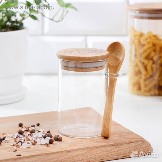 Банка для хранения с ложкой 