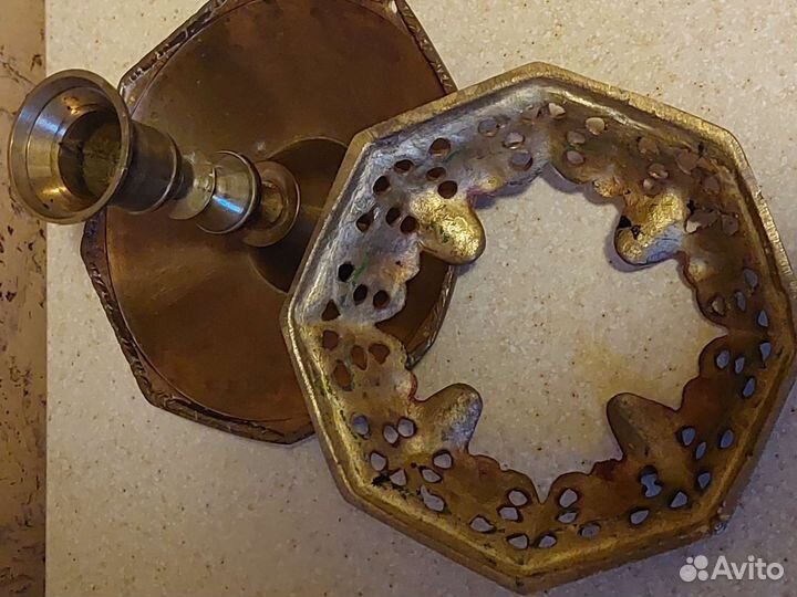 Подсвечник-пепельница.Индия.Латунь.Винтаж