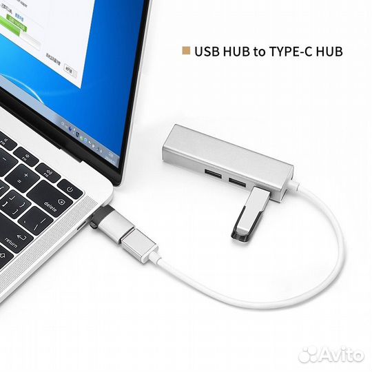 Переходник адаптер USB 3,0 Type-C OTG для Macbook