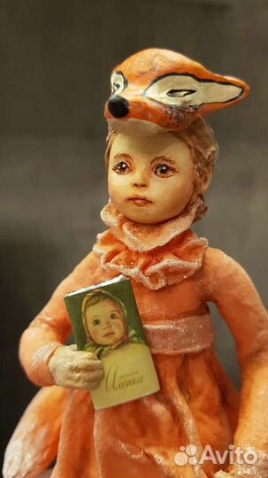 Ватная ёлочная игрушка Девочка СССР 