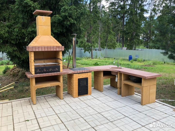 Барбекю печь (мангал), печь под казан, столы
